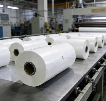 فيلم التصفيف الحراري لـ PET المقاوم للرطوبة مع لاصق فعال حرارياً وإنهاء لامع للتغليف