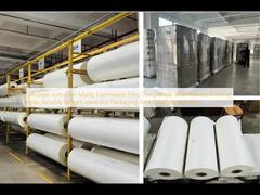 فيلم تغليف غير لامع متعدد البثق متوافق مع أحبار الطباعة المختلفة، بطول متغير، مثالي لصناعة التعبئة والتغليف والملصقات